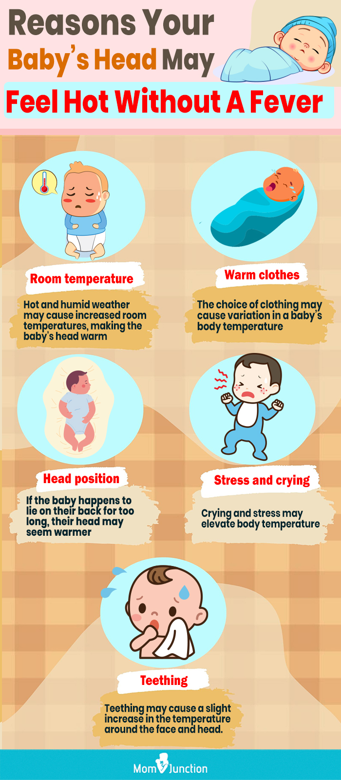 reasons your baby’s head may feel hot without a fever (infographic)