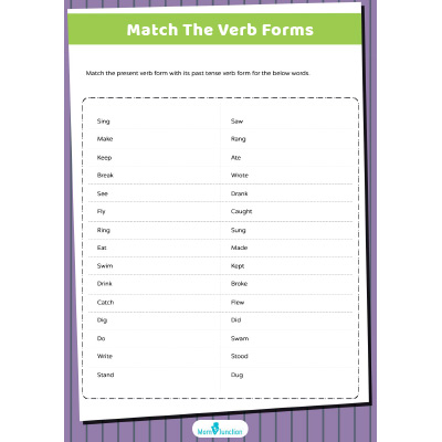 Match The Present Tense With The Past Tense Form