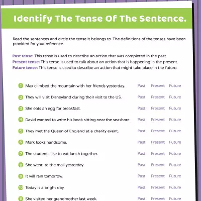 Mixed Tenses Identify The Tense Of The Sentence