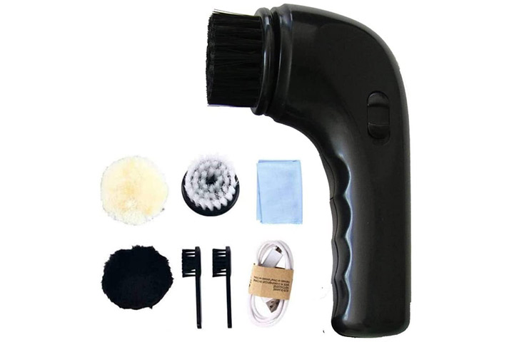 Electric Shoes Polisher Portable Electric Shoe Polisher Machine Cleaning Brushes for Leather Bags Car Seat Maintenance 