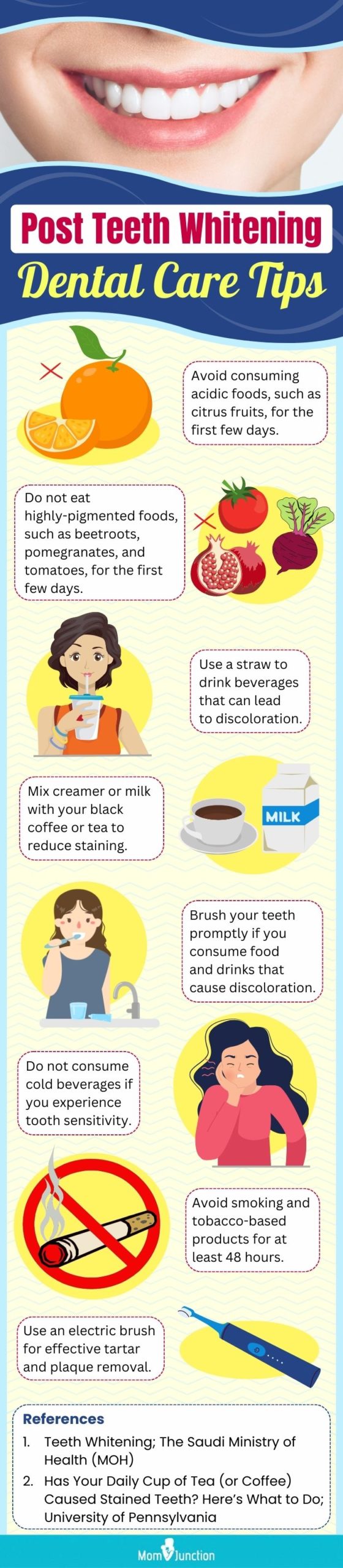 Post Teeth Whitening Dental Care Tips (infographic)