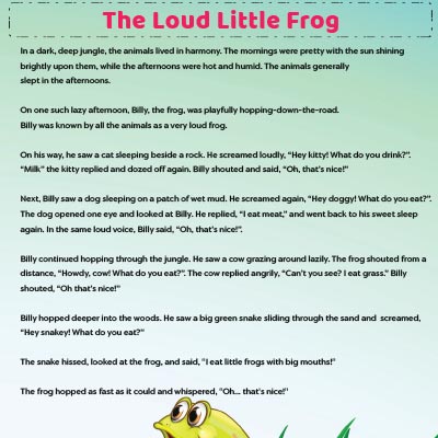 Reading Comprehension: The Loud Little Frog