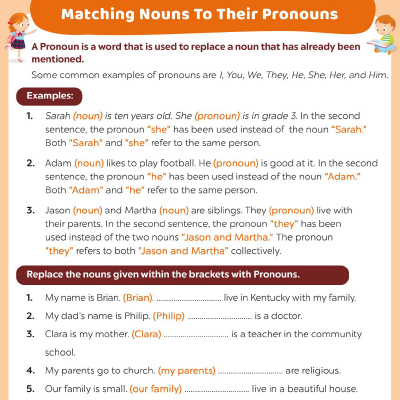 Replace Nouns With The Pronouns In The Sentences