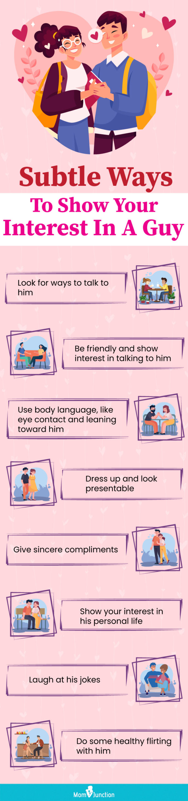 subtle ways to show your interest in a guy(infographic)