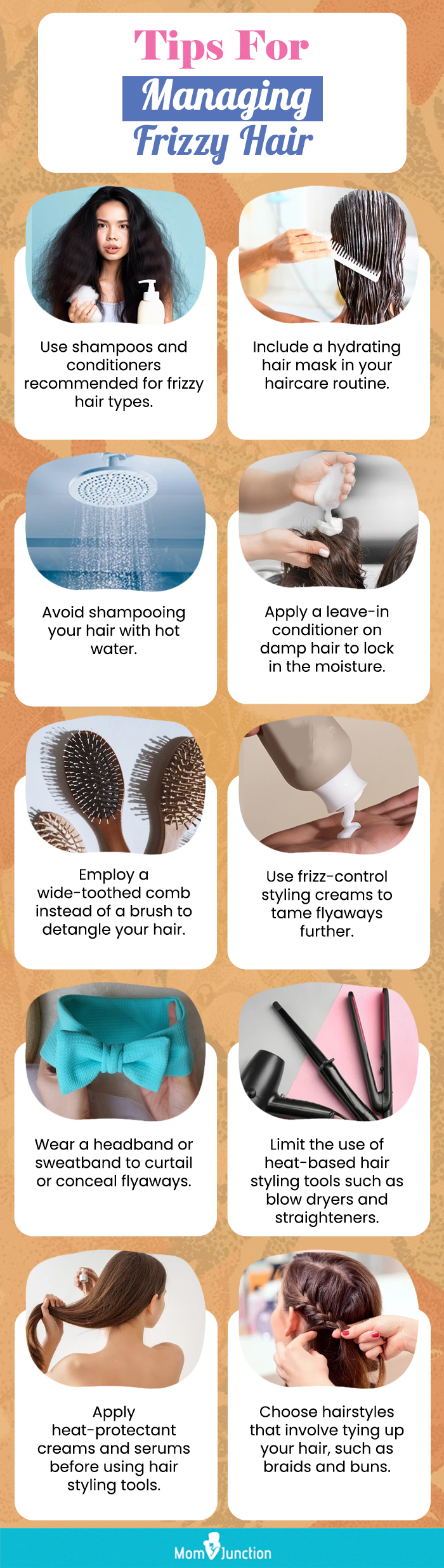 Tips For Managing Frizzy Hair(infographic)
