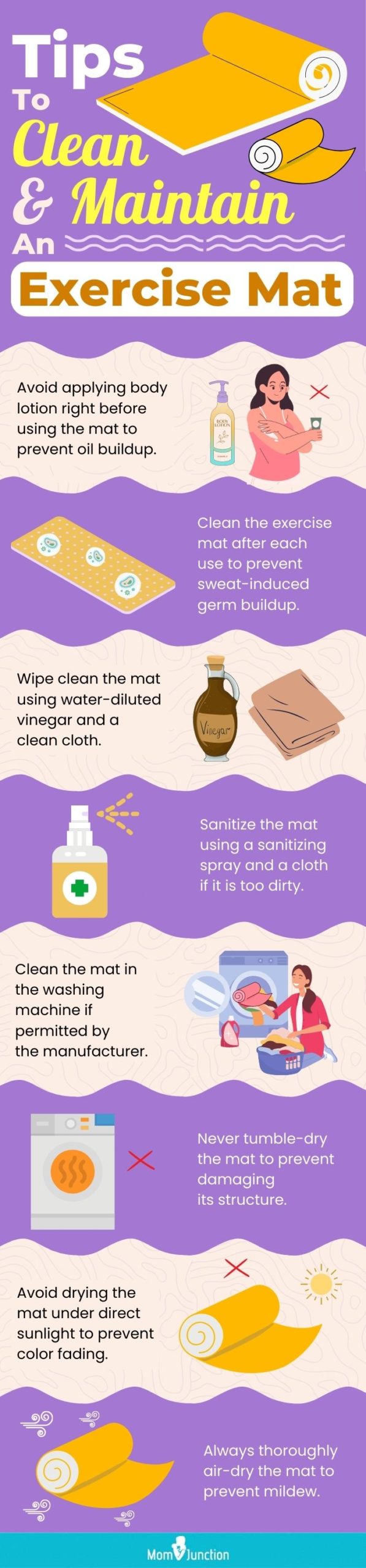 Tips To Clean And Maintain An Exercise Mat (infographic)