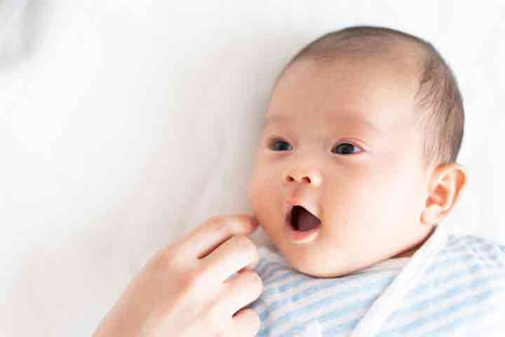 Rooting reflex is triggered when the corner of the baby’s mouth is touched or stroked.