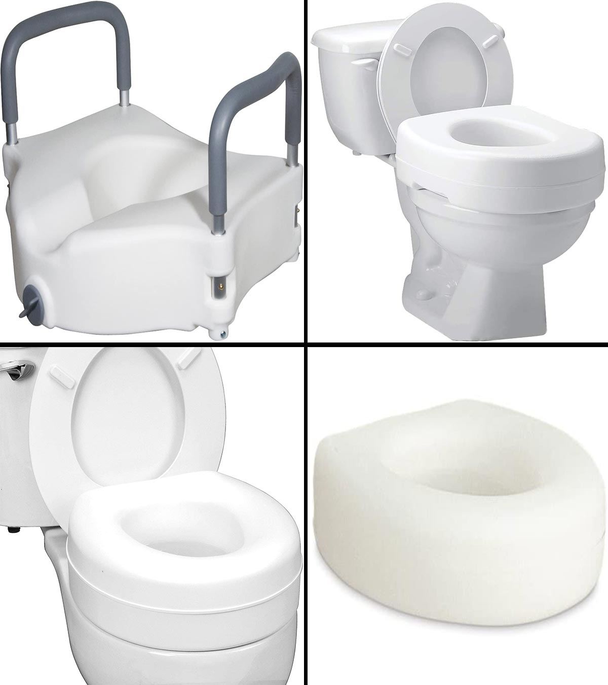 USA_Best_Seller 5 Portable Elevated Raised Toilet Seat for Elderly Disabled White Lightweight Handicap Lightweight Heavy Duty Convenient