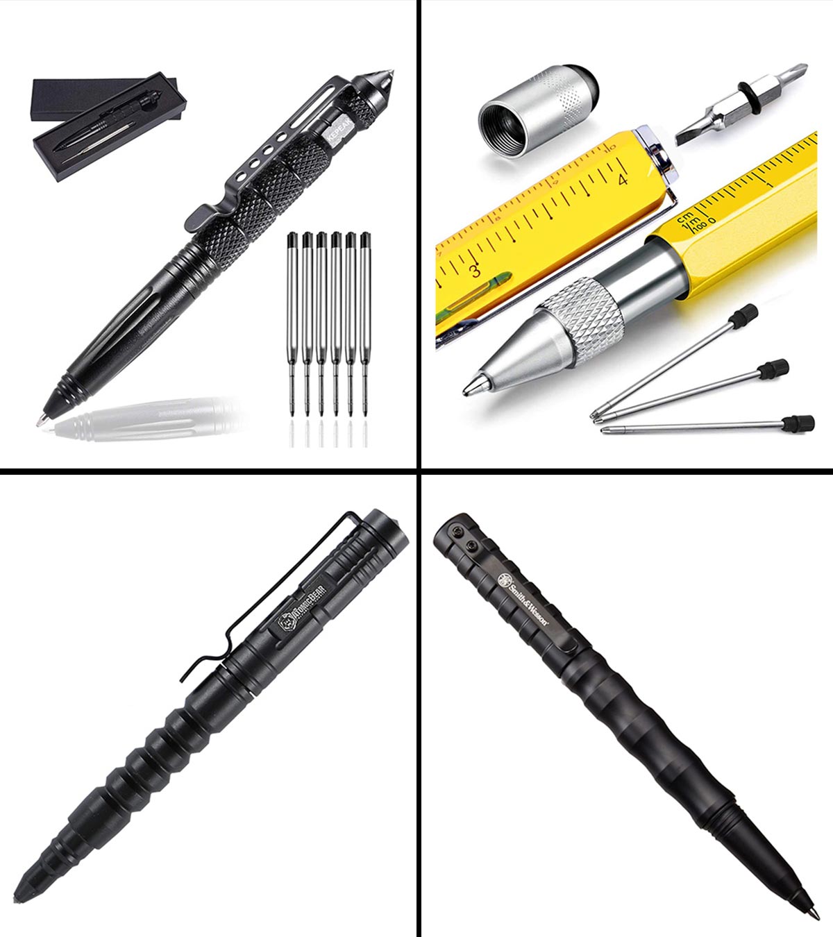 EDC Stainless Steel Spring Retractable Ballpoint Pen Tactical Survival tool  P73 