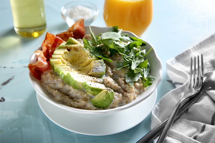 Tempeh avocado with oatmeal for kids
