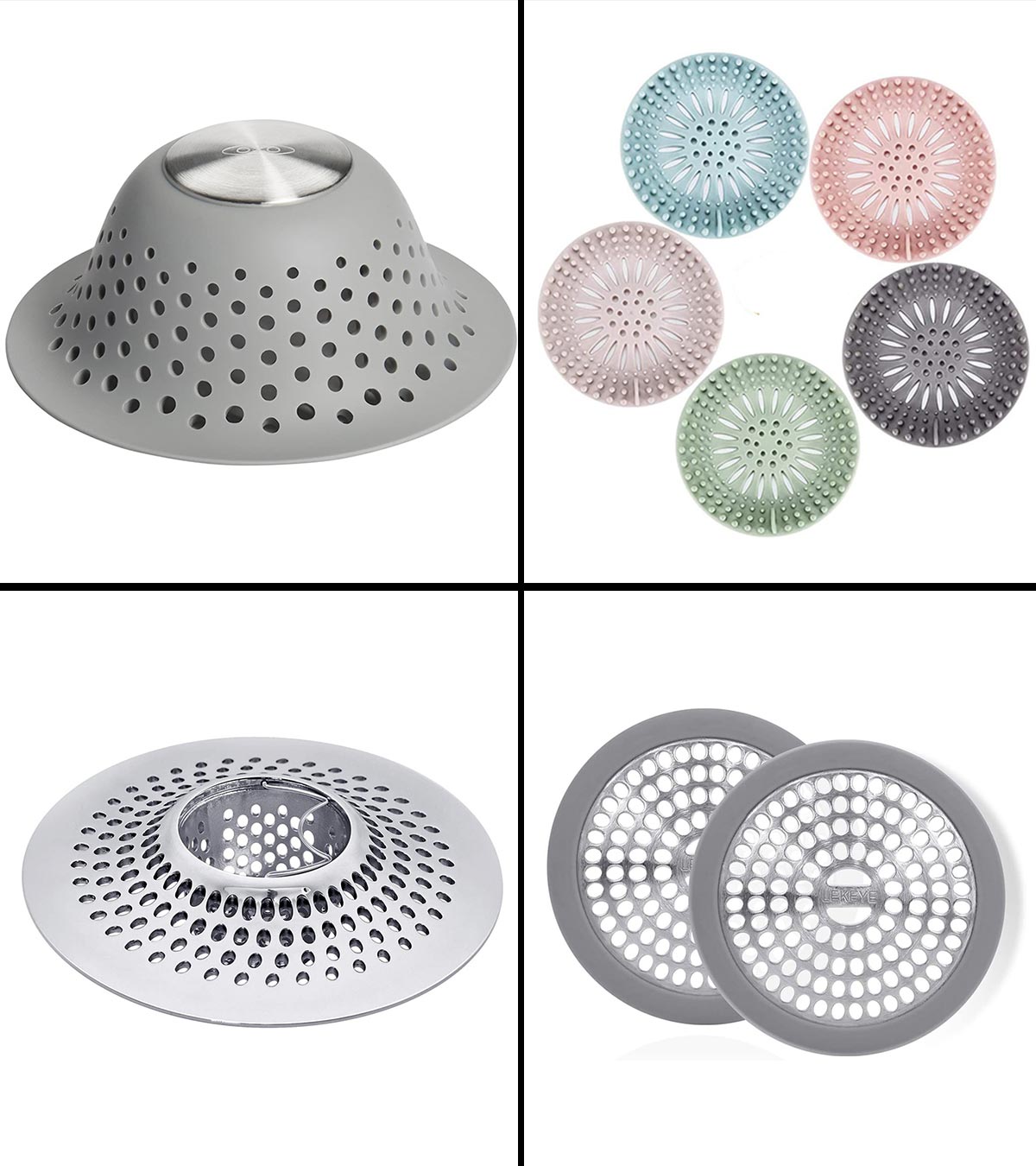 Metal Tub Drain Cover Shower 4 Size Rubber Rings Hair Catcher Stopper 