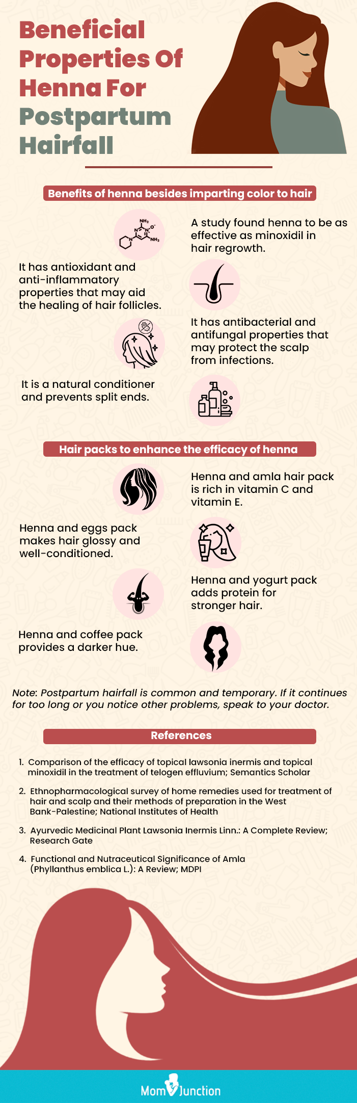 benefits of using henna for coloring hair during breastfeeding (infographic)