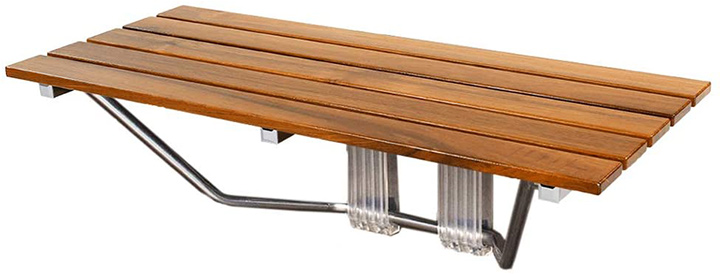 Clevr Teak Wood Modern Folding Shower Seat