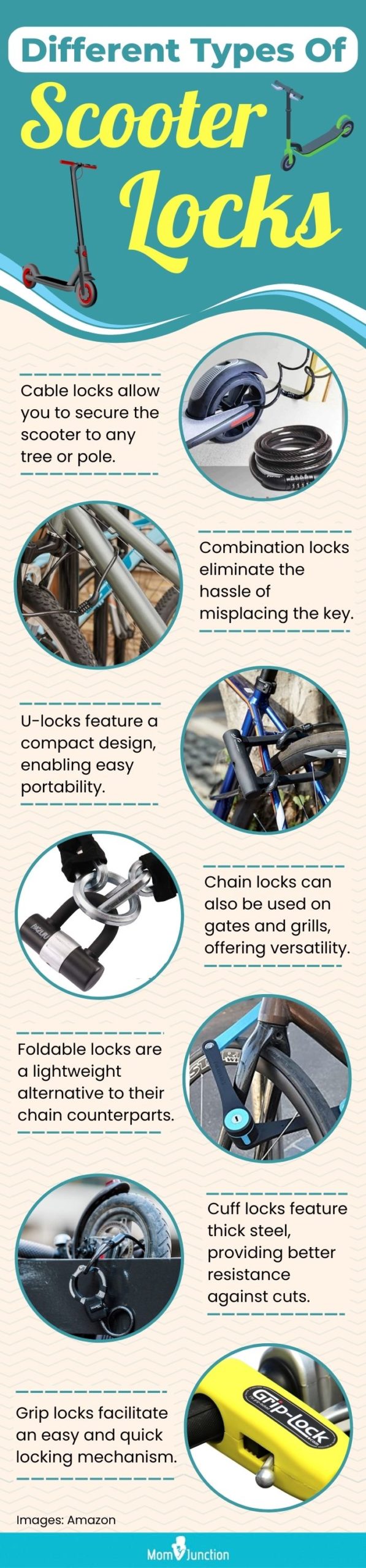Different Types Of Scooter Locks (infographic)