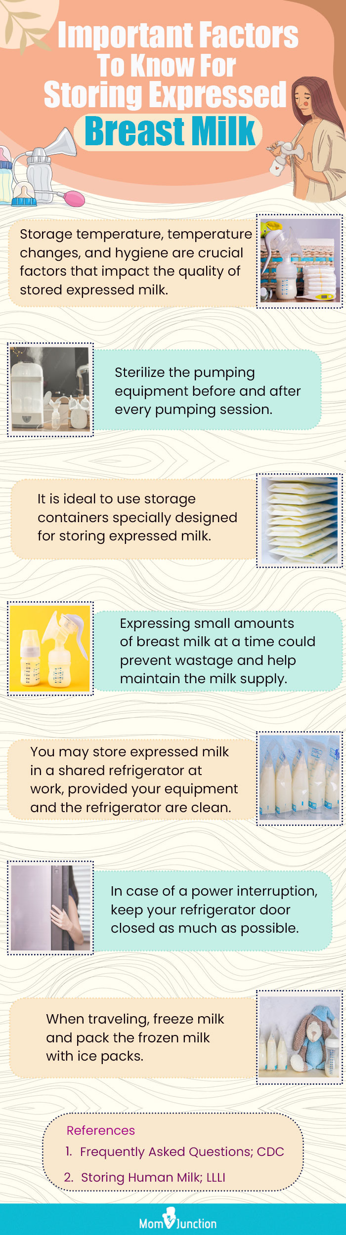 important factors to know for storing expressed breast milk (infographic)