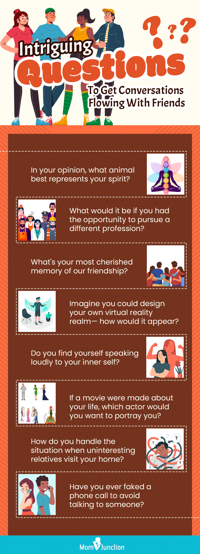 intriguing questions to get conversations flowing with friends (infographic)