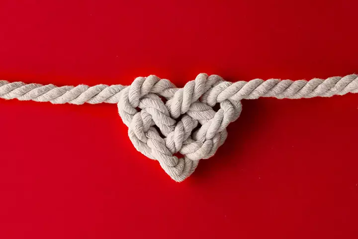 Love knot as the symbol of love