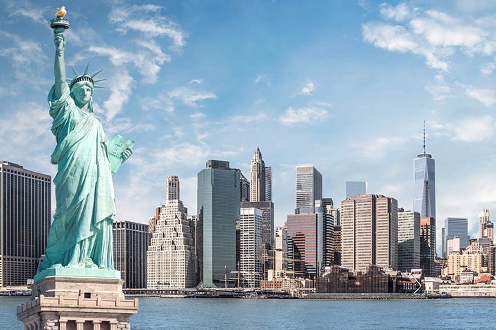 The Statue of Liberty is situated in New York