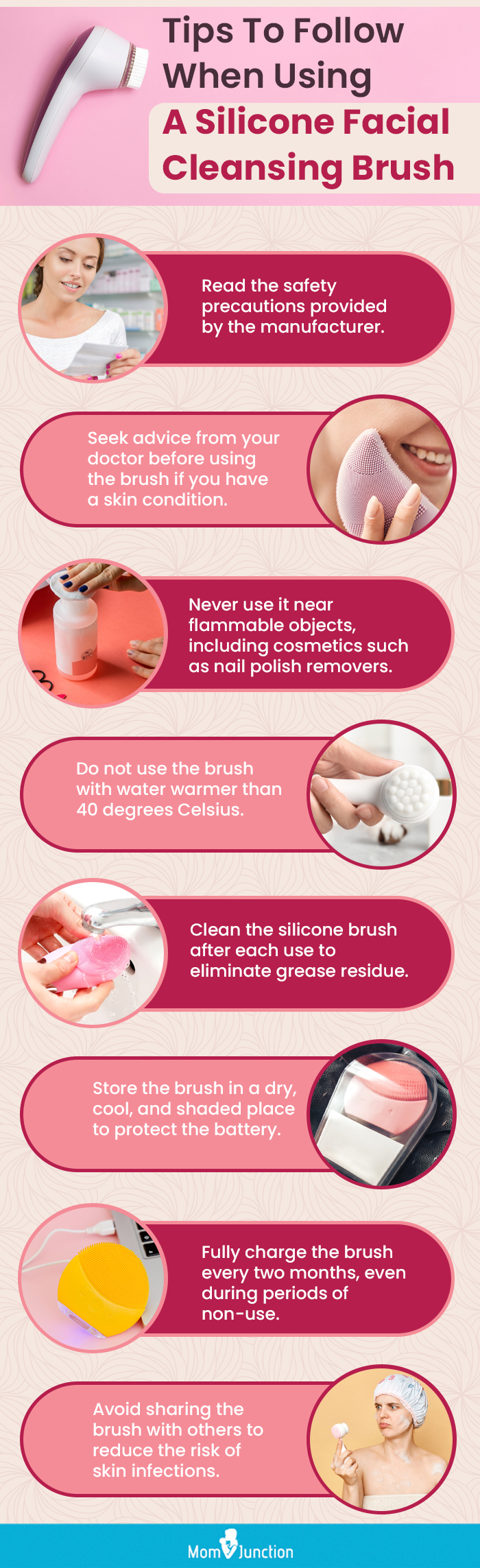 Tips To Follow When Using A Silicone Facial Cleansing Brush (infographic)