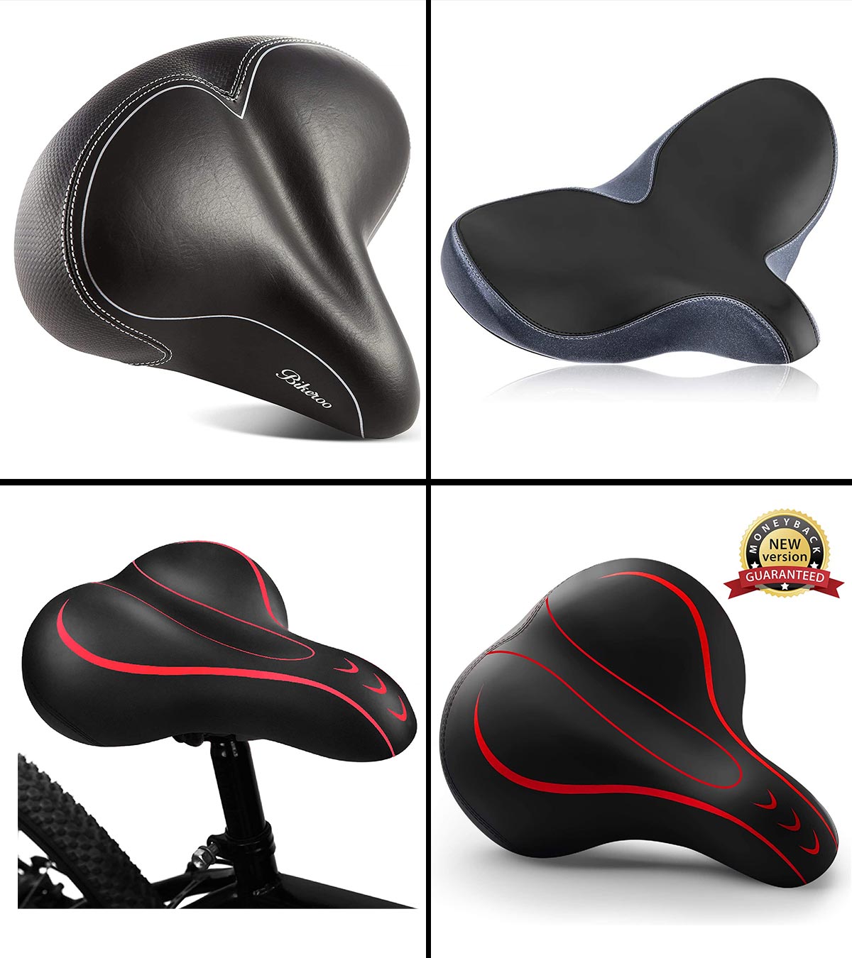 Breathable PU Leather Bike Seat Cushion No Rub Thigh Bicycle Seat for Long Time Riding Bike Saddle 