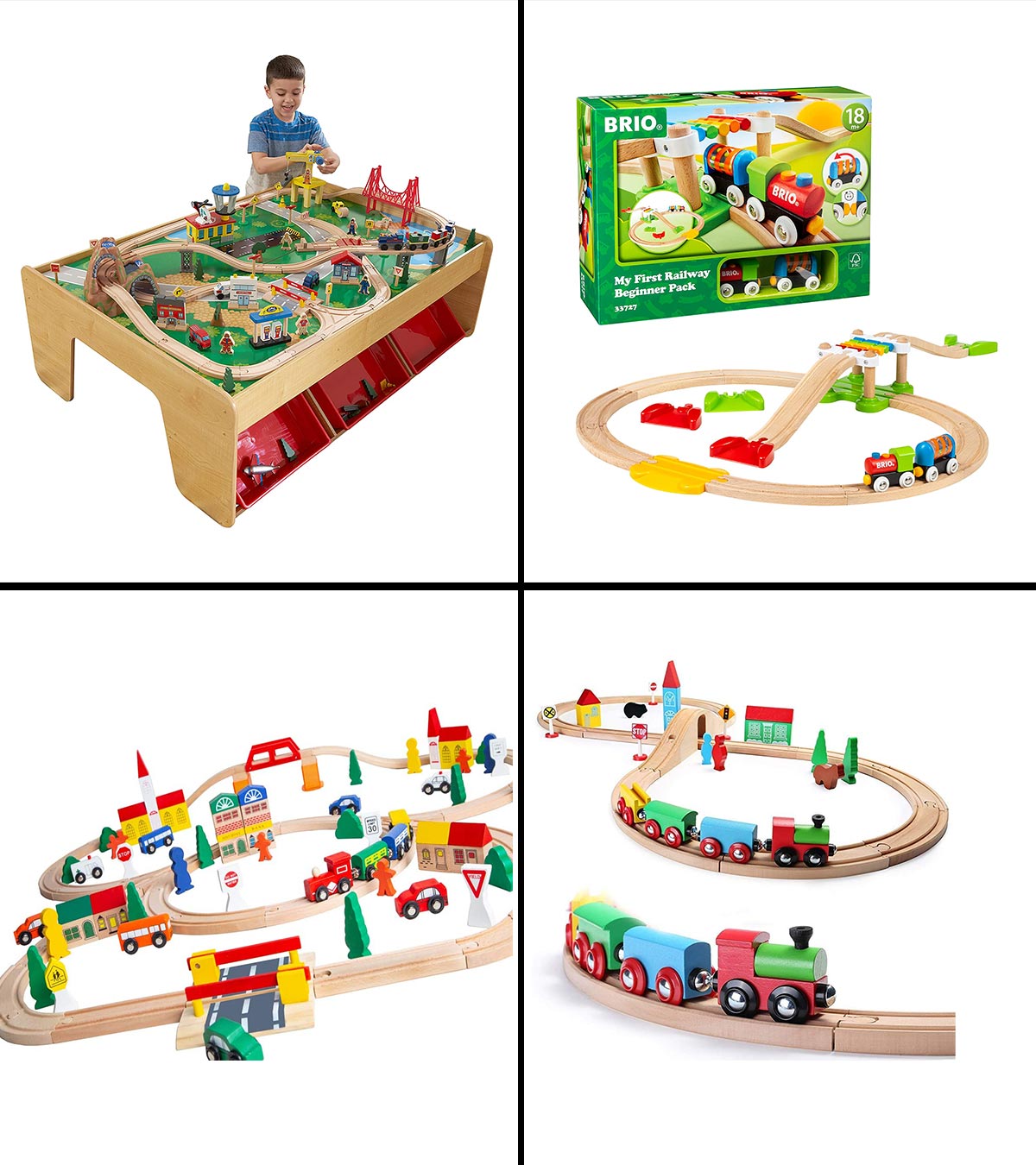 Right Track Toys Wood Train Track Garage 100% Compatible with Thomas Wooden Railway System Fits 5 Cars 