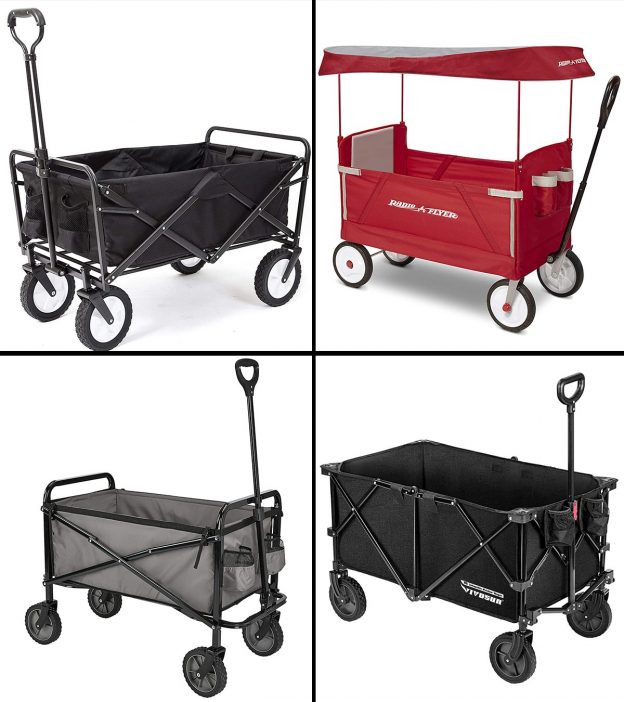 Weighs 14 Pounds 150 Lb Cart Capacity Red Mighty Hauler Collapsible Folding Utility Wagon Folds Into 6.5 Wide Briefcase 
