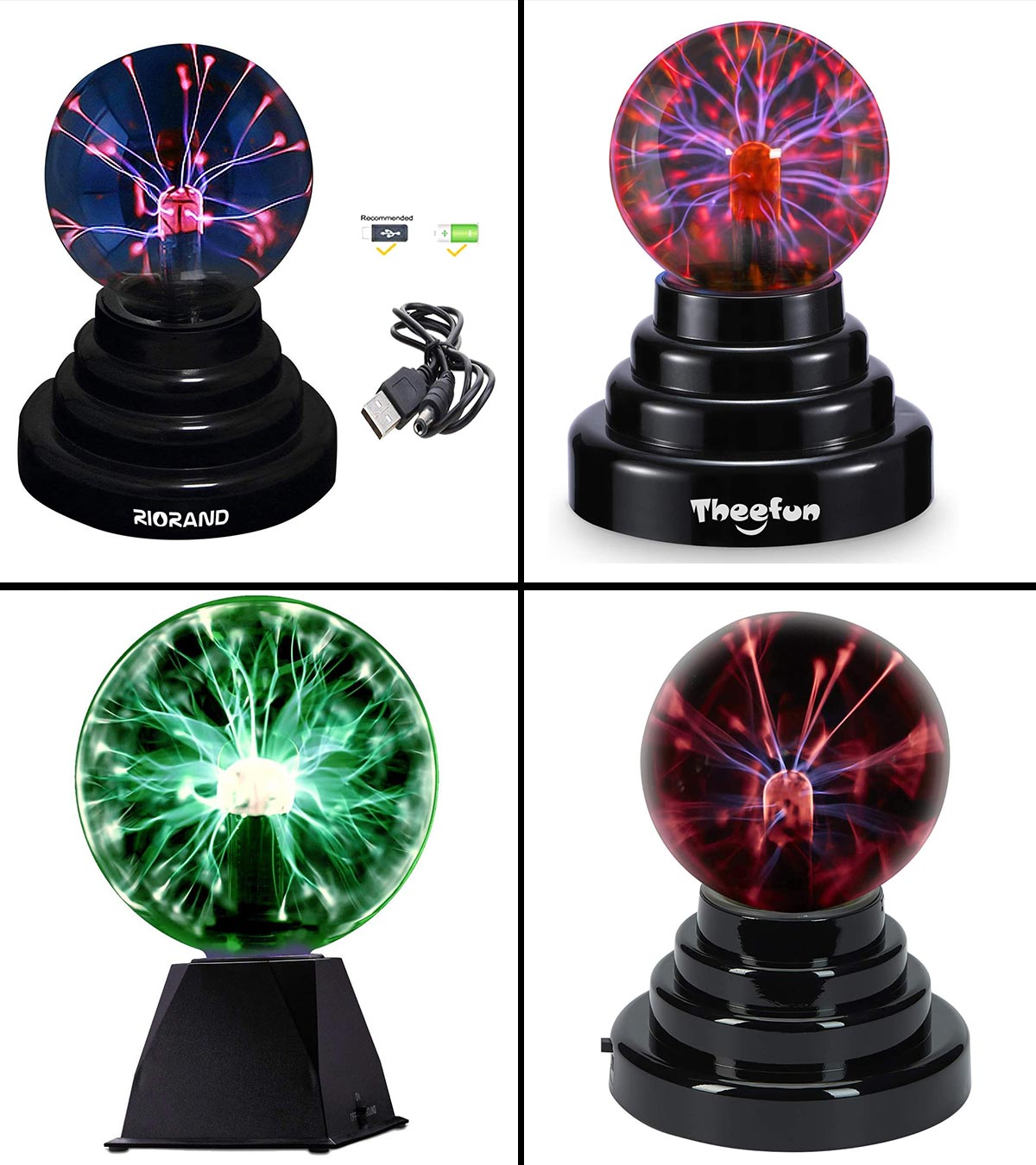 Electricity Ball Tesla Ball Static Ball Plasma Lamp Plasma Ball Touch Sensitive Plasma Globe Cool Stuff for Teens USB Port or Battery Powered for Parties,Decorations,Prop,Home 