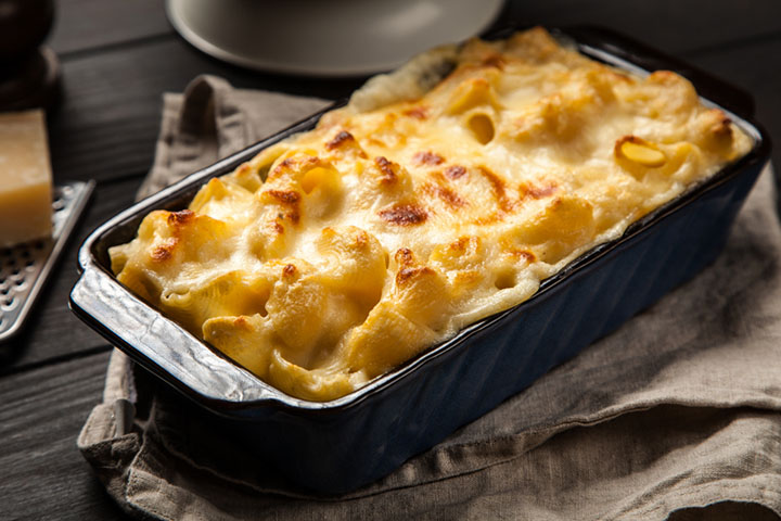 Delicious mac and cheese bake for your baby.