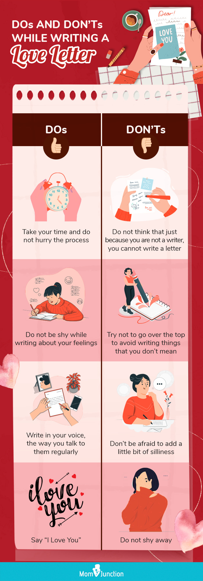 dos and donts while writing a love letter (infographic)
