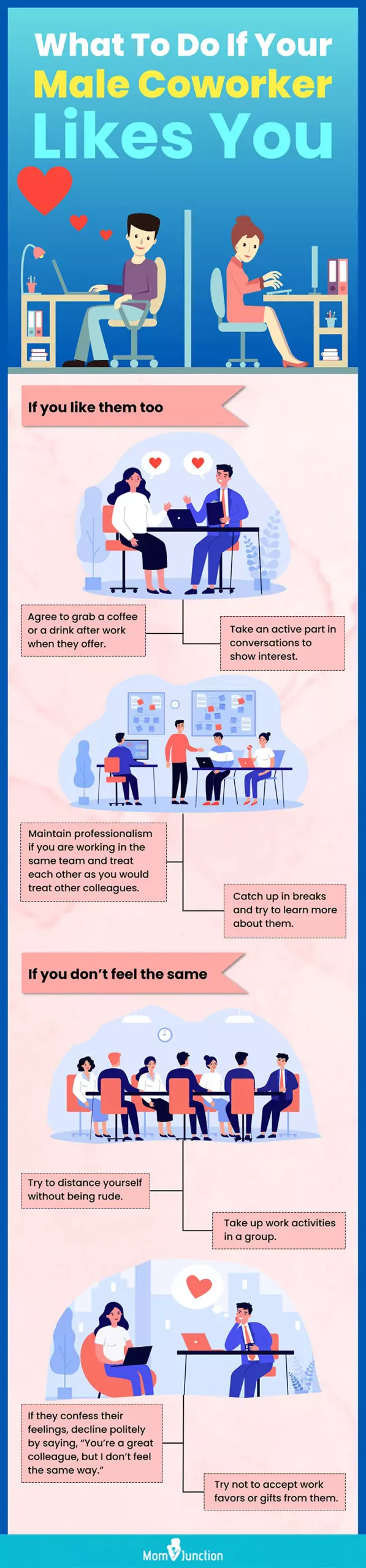 what to do if your male coworker likes you (infographic)