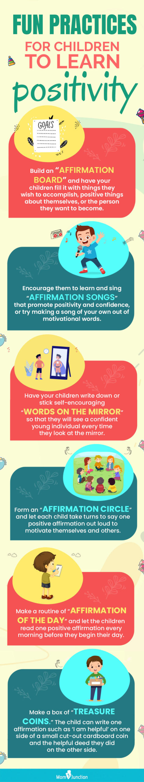 fun practices for children to earn positivity (infographic)