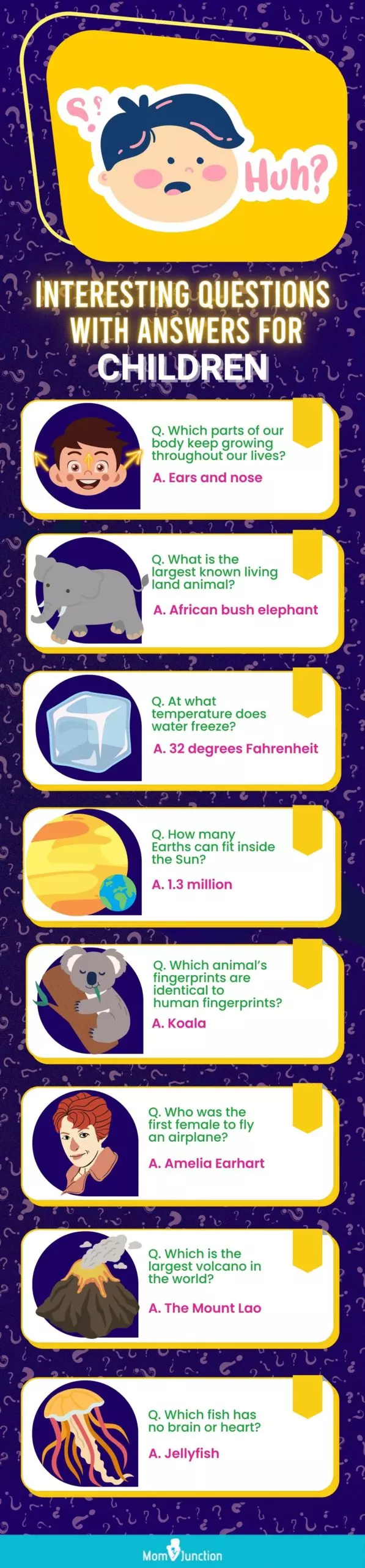 interesting questions with answers for children (infographic)