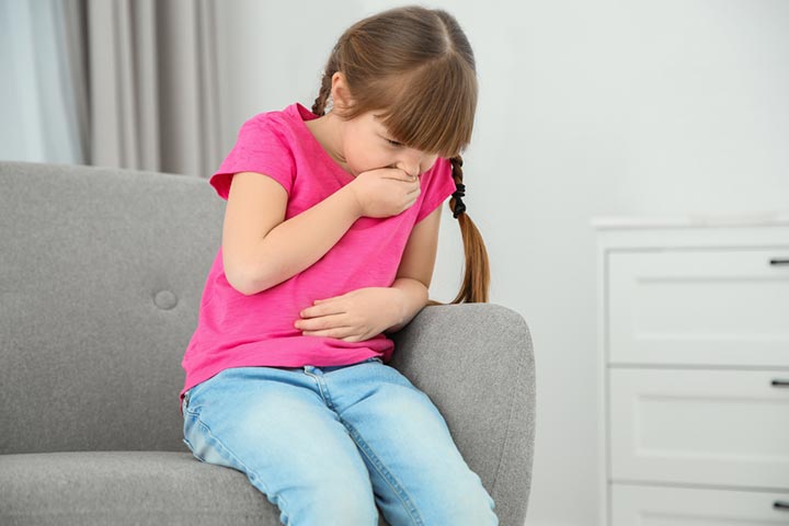 Nausea might occur with green poop in kids