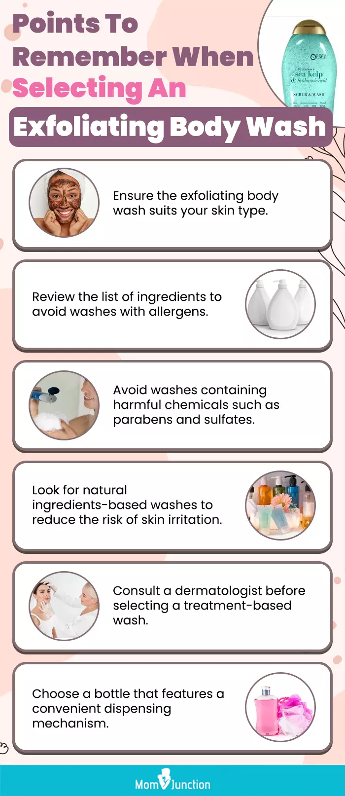 Points To Remember When Selecting The Right Exfoliating Body Wash (infographic)