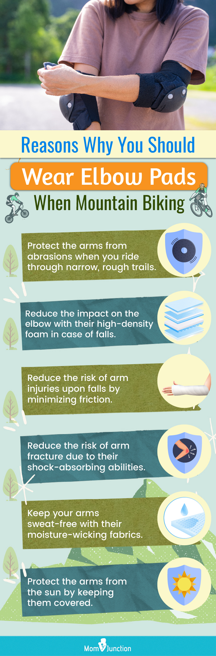 Reasons Why You Should Wear Elbow Pads When Mountain Biking (infographic)