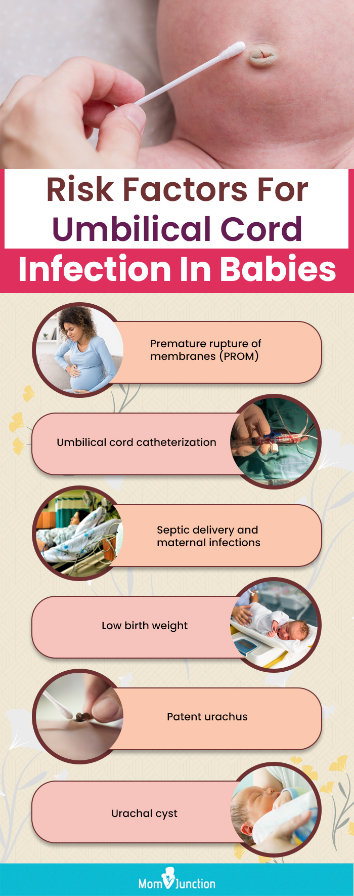 risk factors for umbilical cord infection in babies (infographic)