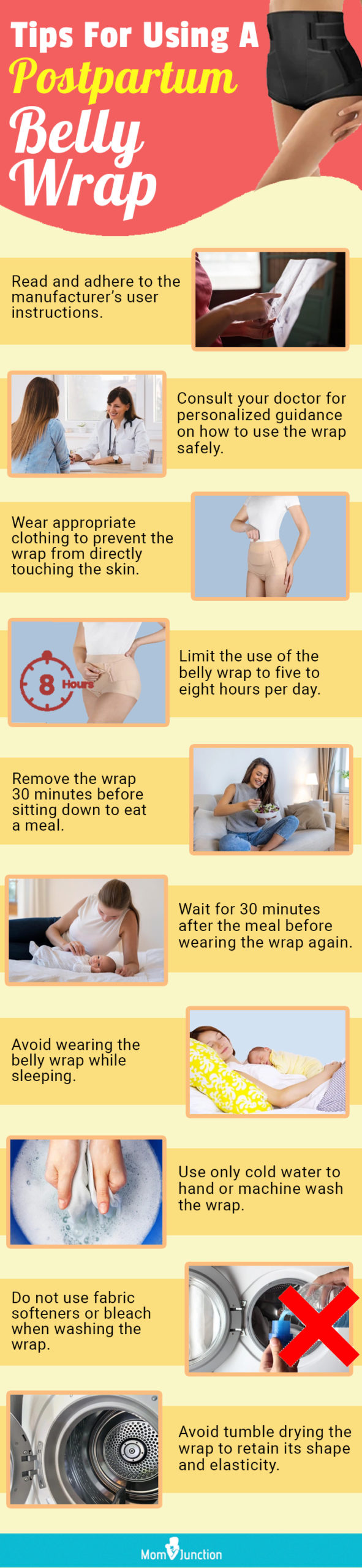  Tips For Using A Postpartum Belly Wrap (infographic)
