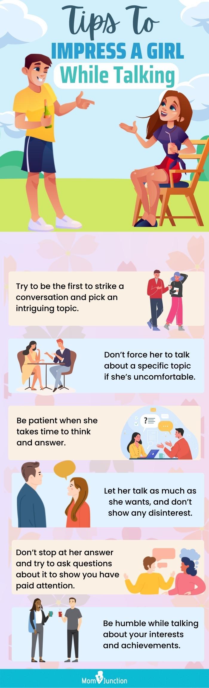 tips to impress a girl while talking (infographic)