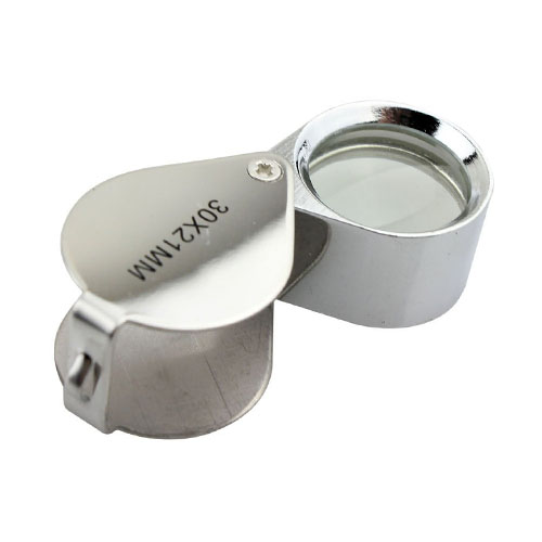 (2) 30X Jewelers Loupe Magnifying Jewelry Loop Eye Pocket Magnifier Glass  Light