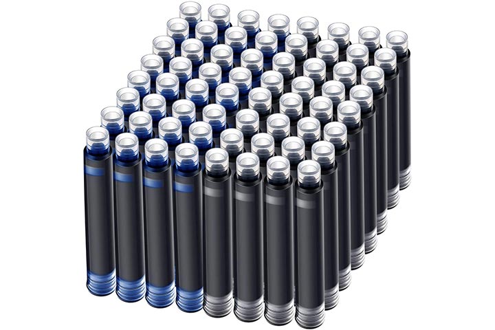 Outus 100 Pieces Blue Black Pen Ink Cartridge