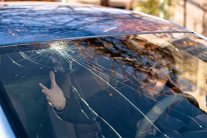 50. Shattered windshield