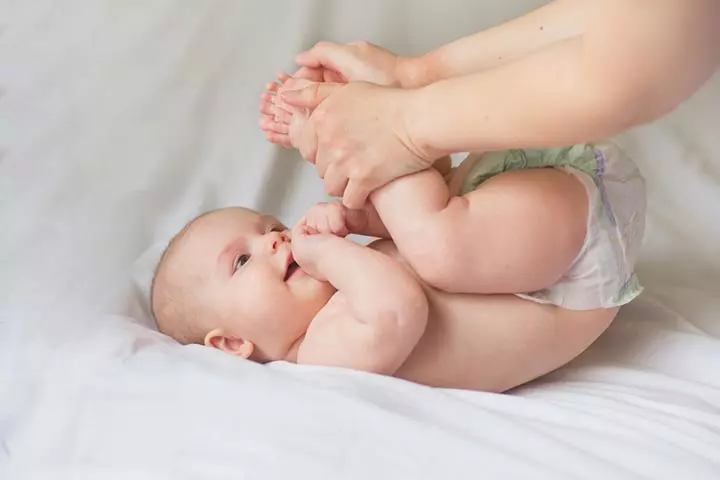 The toe to ear move as an exercise for babies