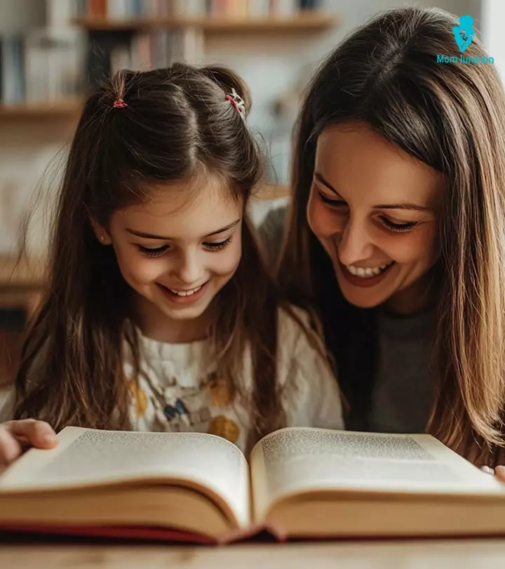 A small girl reads a poem about their aunt