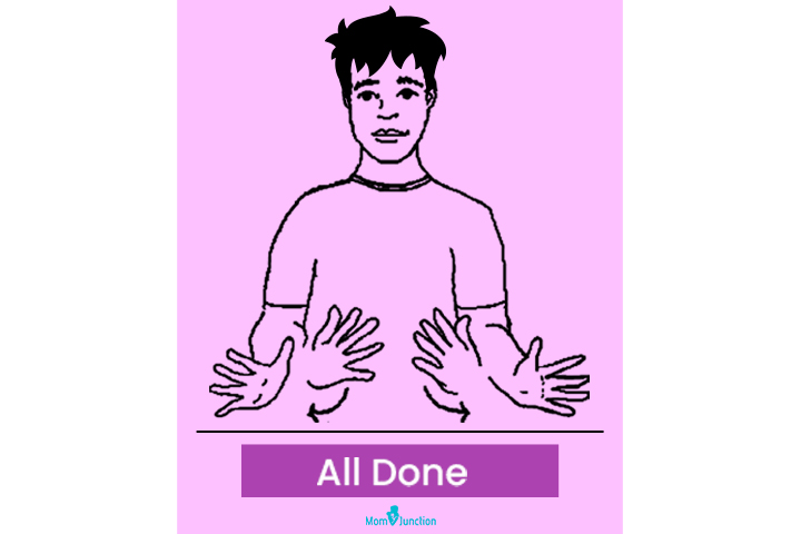Baby sign language for all done