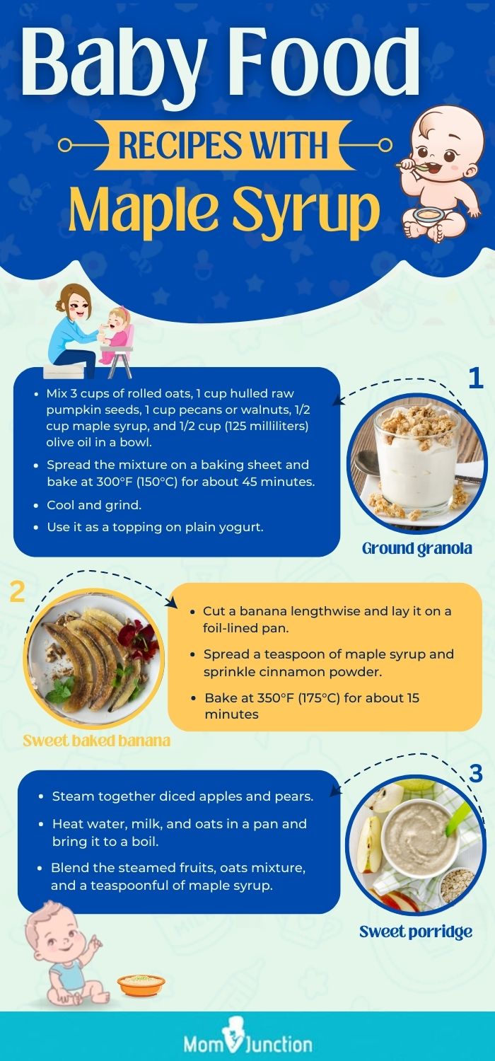 baby food recipe with maple syrup (infographic)