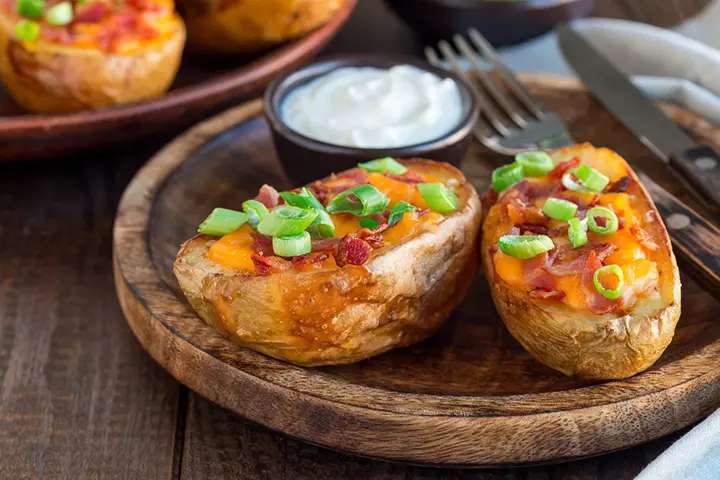 Baked loaded potatoes kids-friendly appetizers