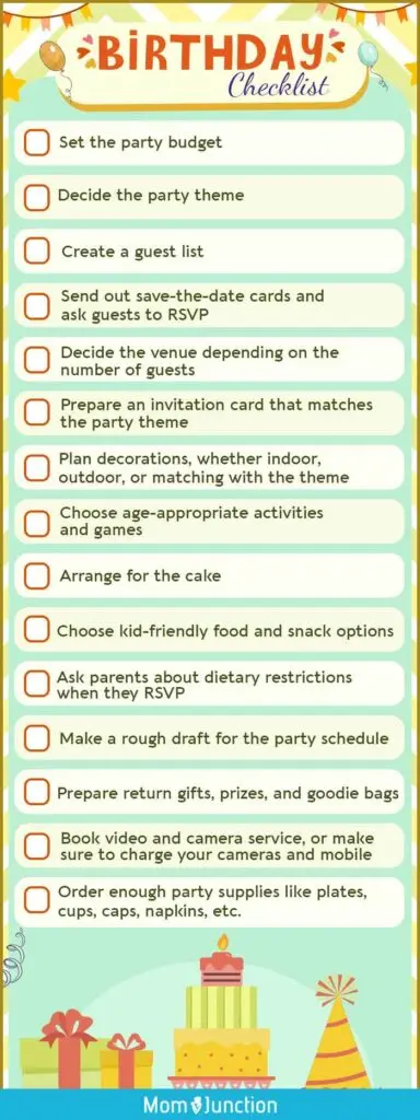 Birthday Party Checklist