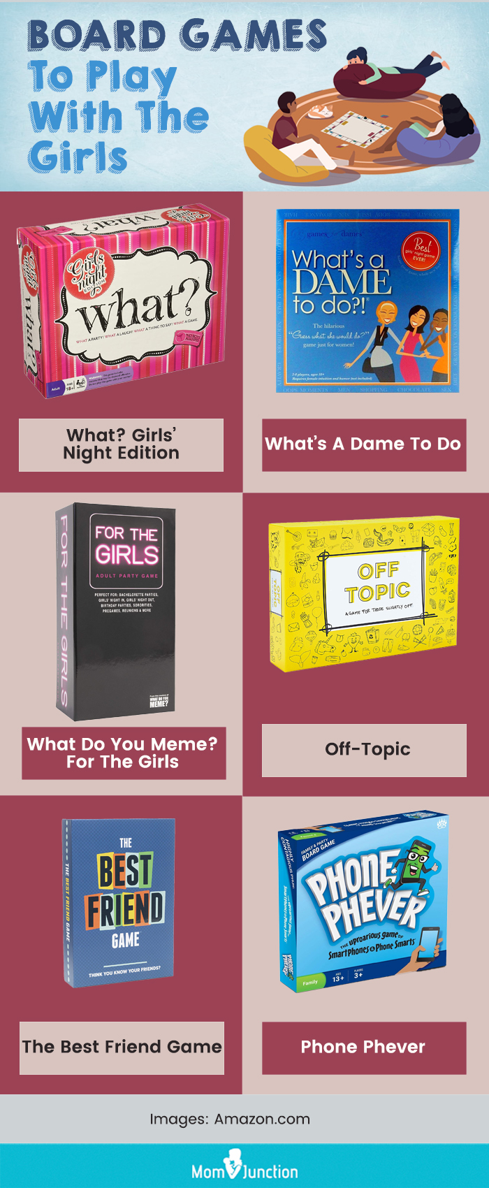 board games to play with the girls (infographic)