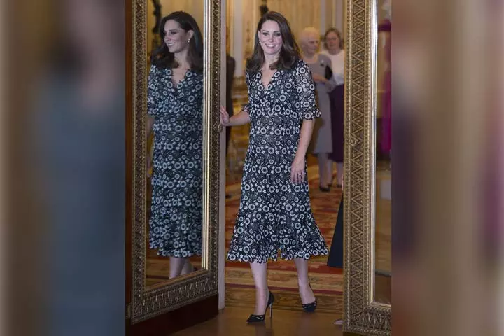 Catherine Middletons Black Floral Dress