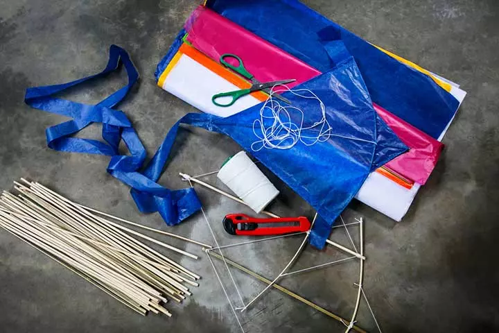 Colorful kite-making, 8-year-old's birthday party idea